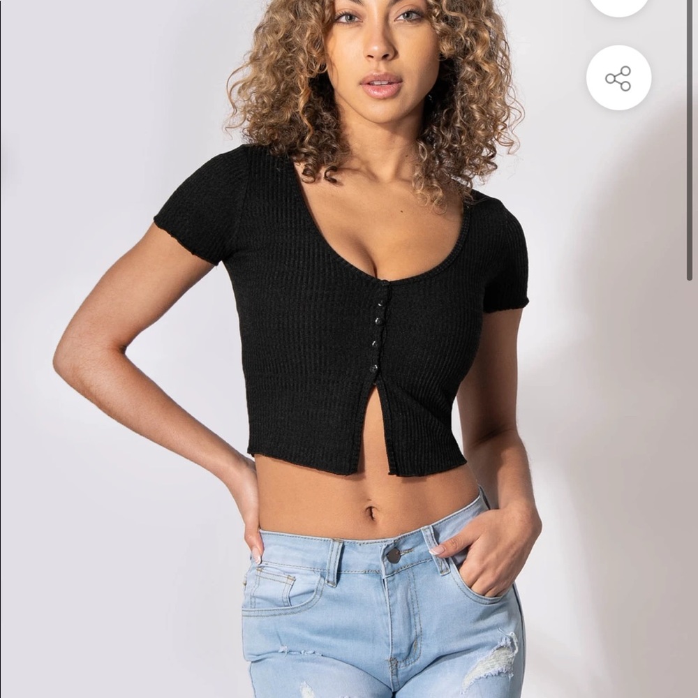 Jed North ribbed crop top